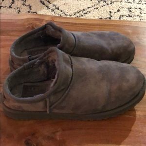 Dark Grey Suede Ugg Slippers